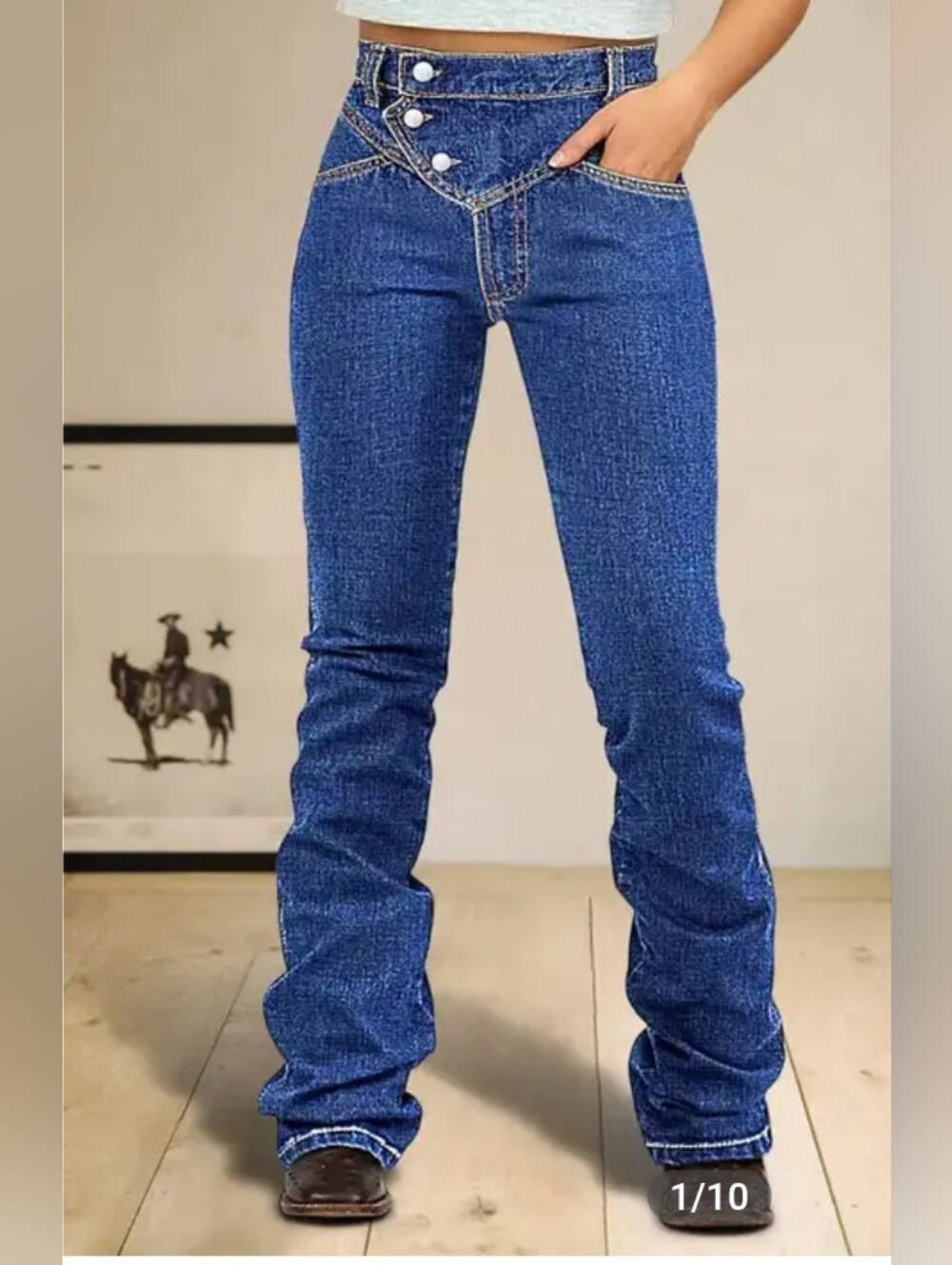 Flamingals Button Up High Rise Bootcut Jeans NWT Women's Large
